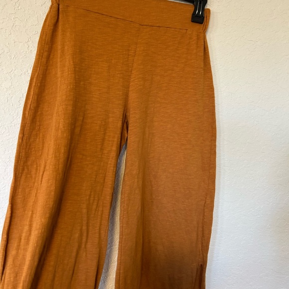 Urban Outfitters Wide Leg Pants Jesse Split Burnt Orange Boho Flowy Trousers - Picture 3 of 6